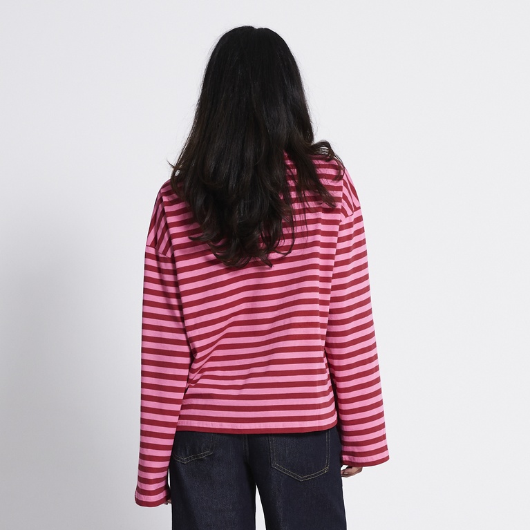Striped longsleeve-tee "Ammie" Pink